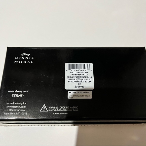 Disney Minnie Mouse Earrings and Trinket Tray Sterling Silver with CZ - Picture 5 of 5